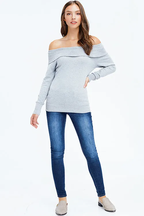 woman off the shoulder sweater top