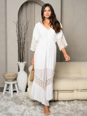 WOMEN'S BELL SLEEVES V-NECK PALAZZO JUMPSUIT