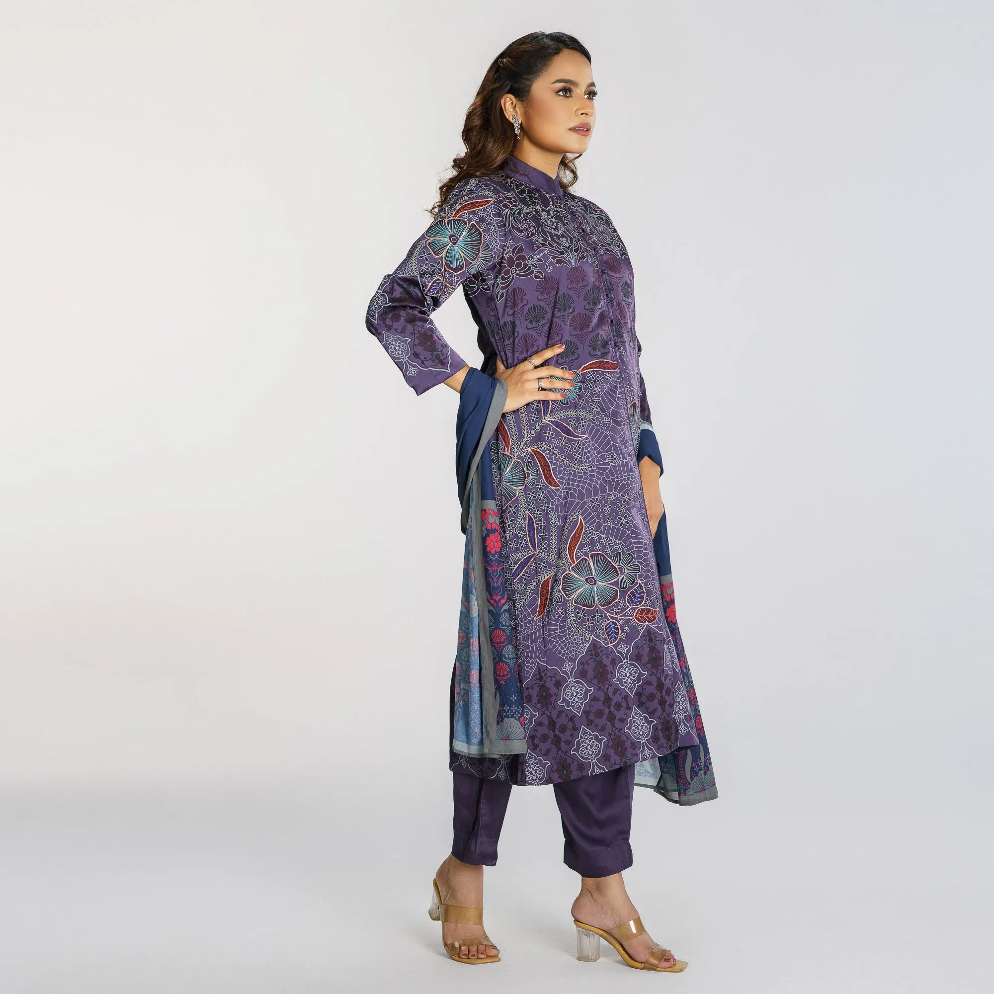 Womens Blue Charcoal 3-Piece Set