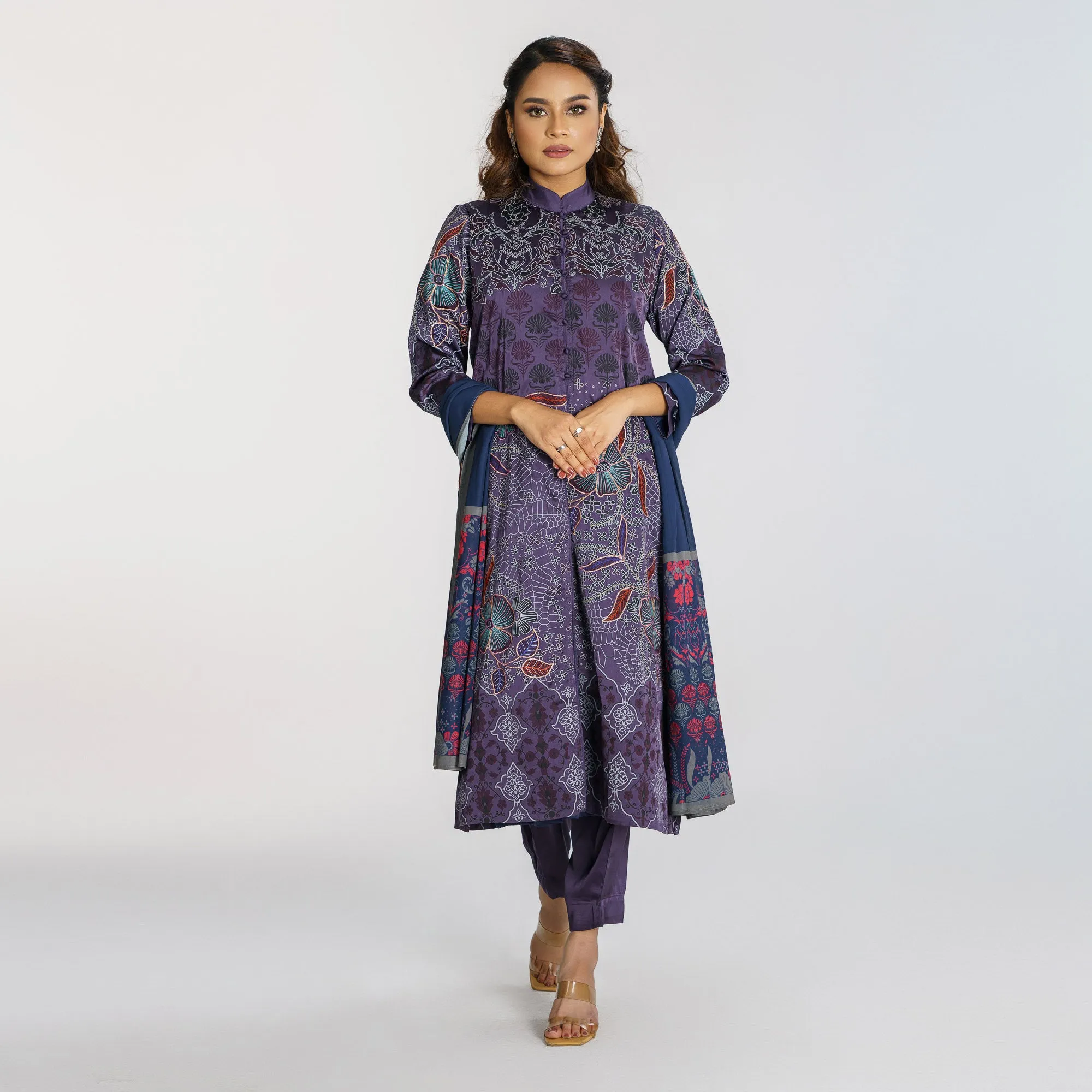 Womens Blue Charcoal 3-Piece Set