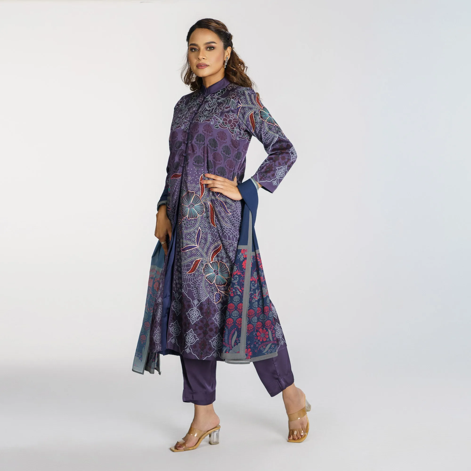 Womens Blue Charcoal 3-Piece Set