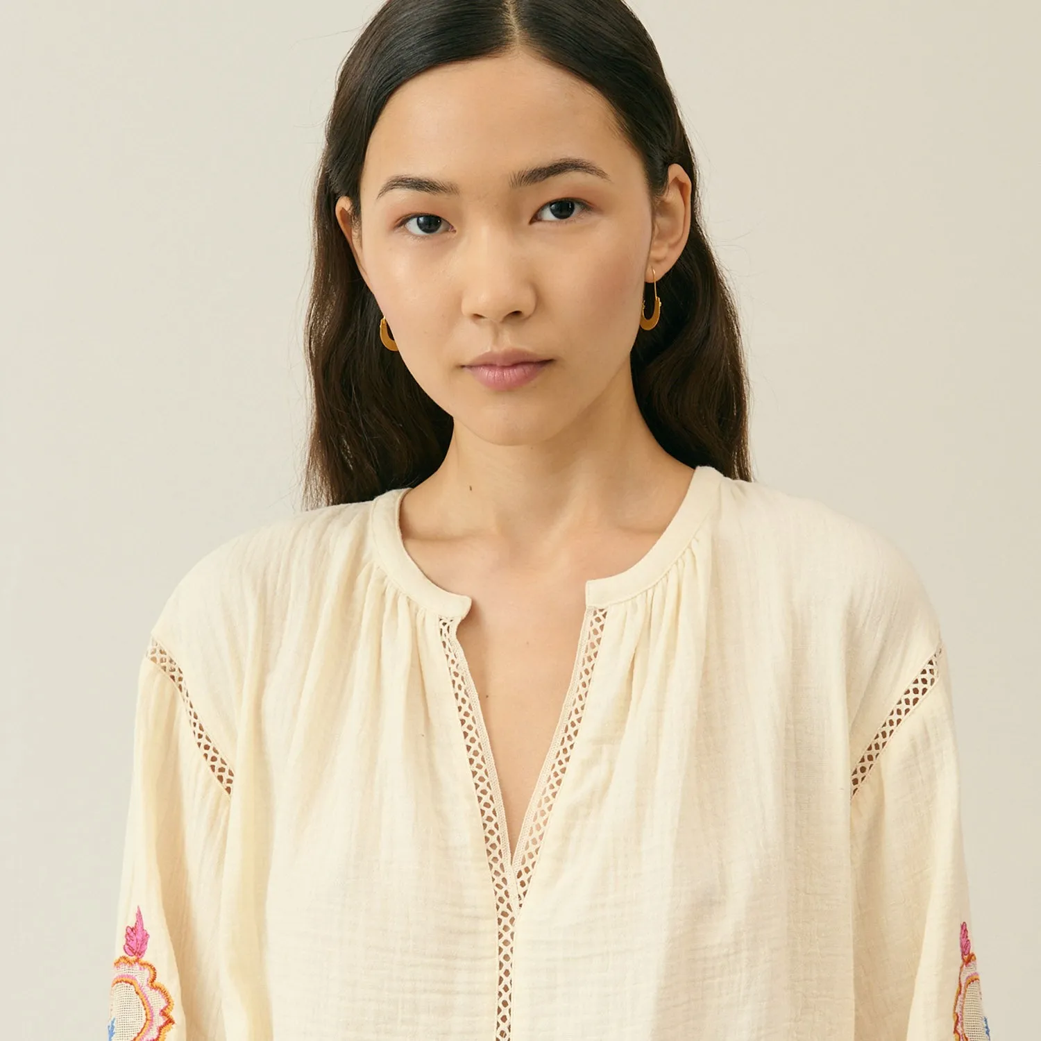 Women's Cotton Akania Blouse - Natural