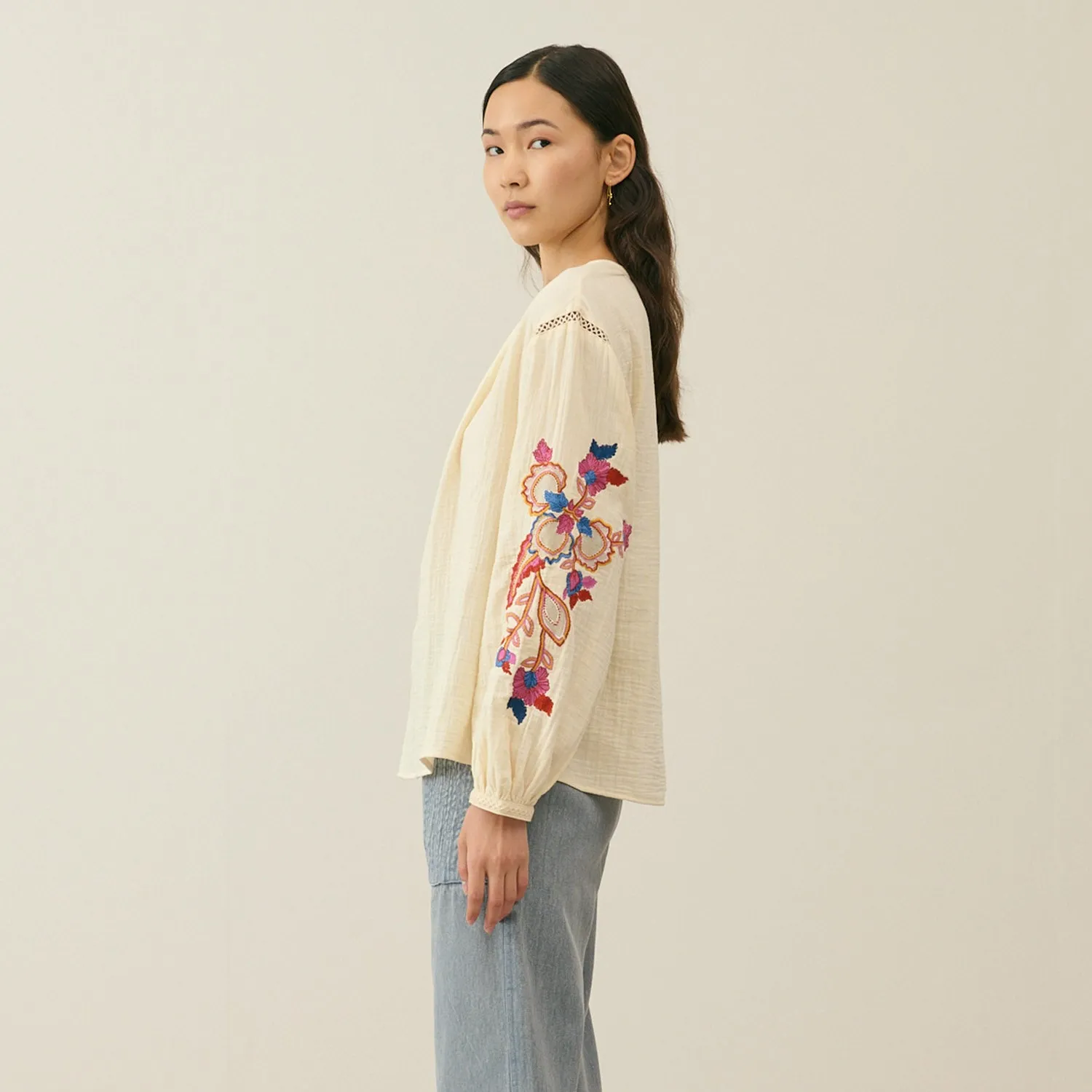 Women's Cotton Akania Blouse - Natural