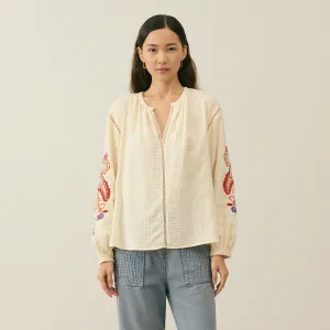 Women's Cotton Akania Blouse - Natural