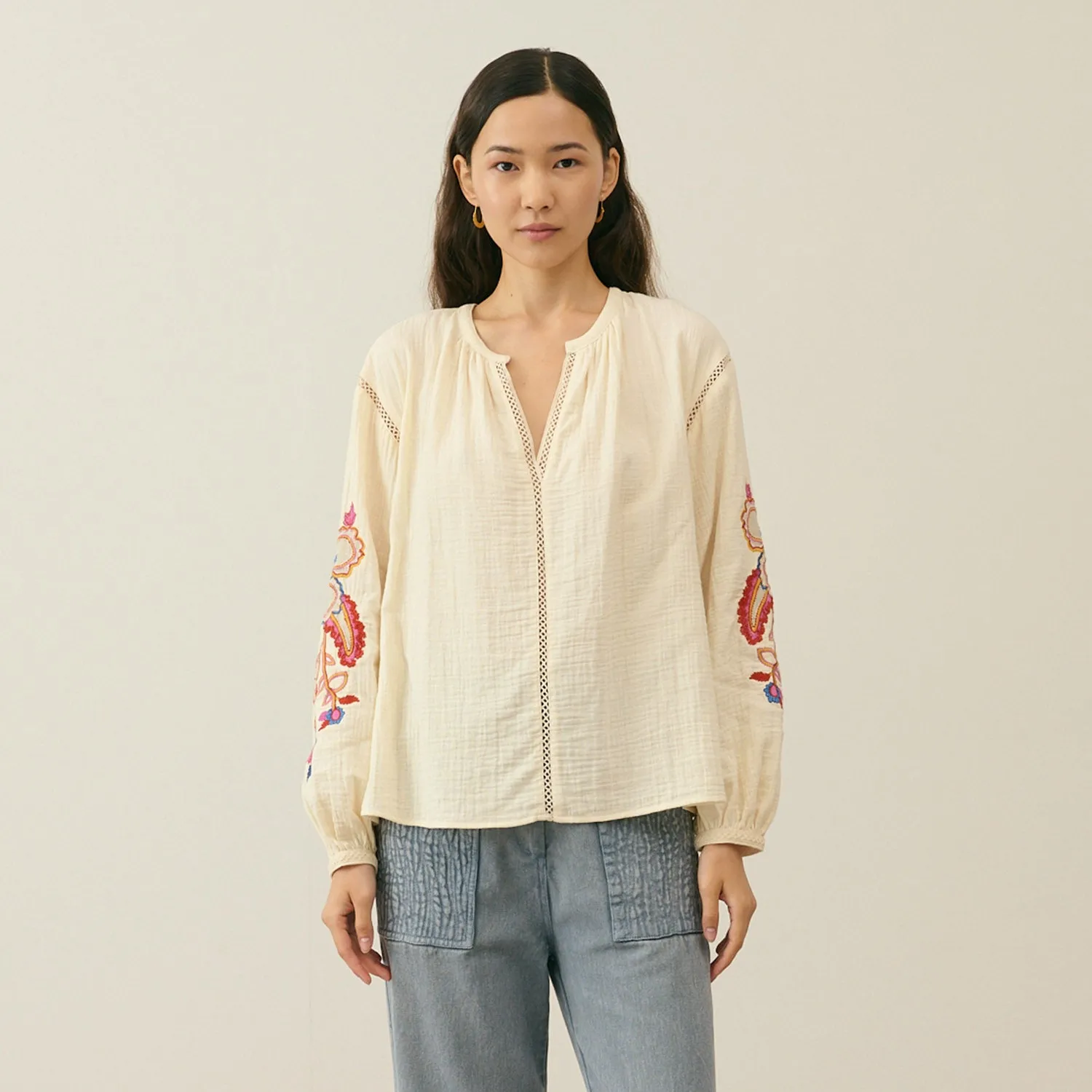 Women's Cotton Akania Blouse - Natural
