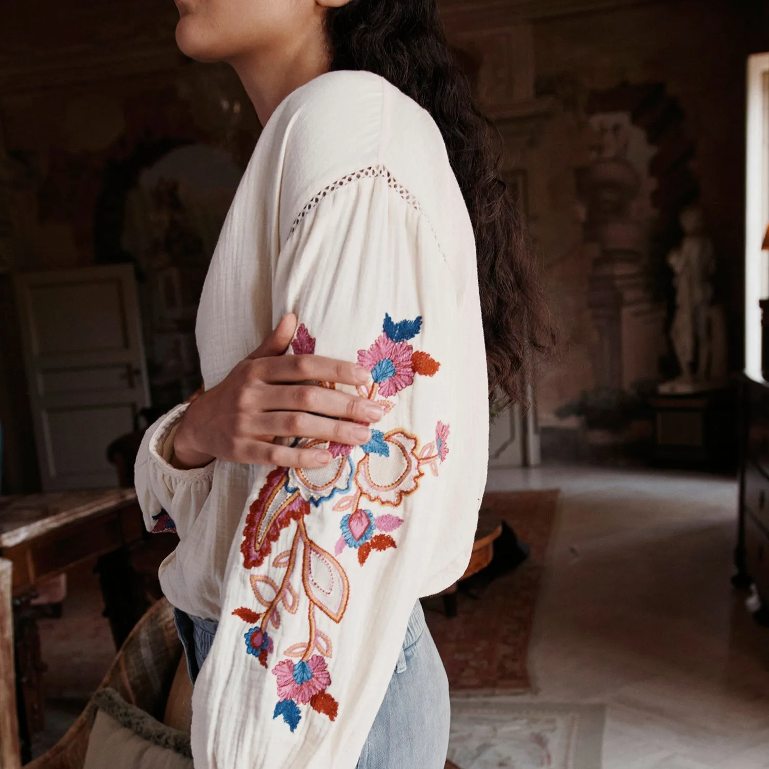 Women's Cotton Akania Blouse - Natural