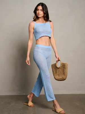 WOMEN'S SLEEVELESS CROP TOP & WIDE LEG PANTS 2PC SET