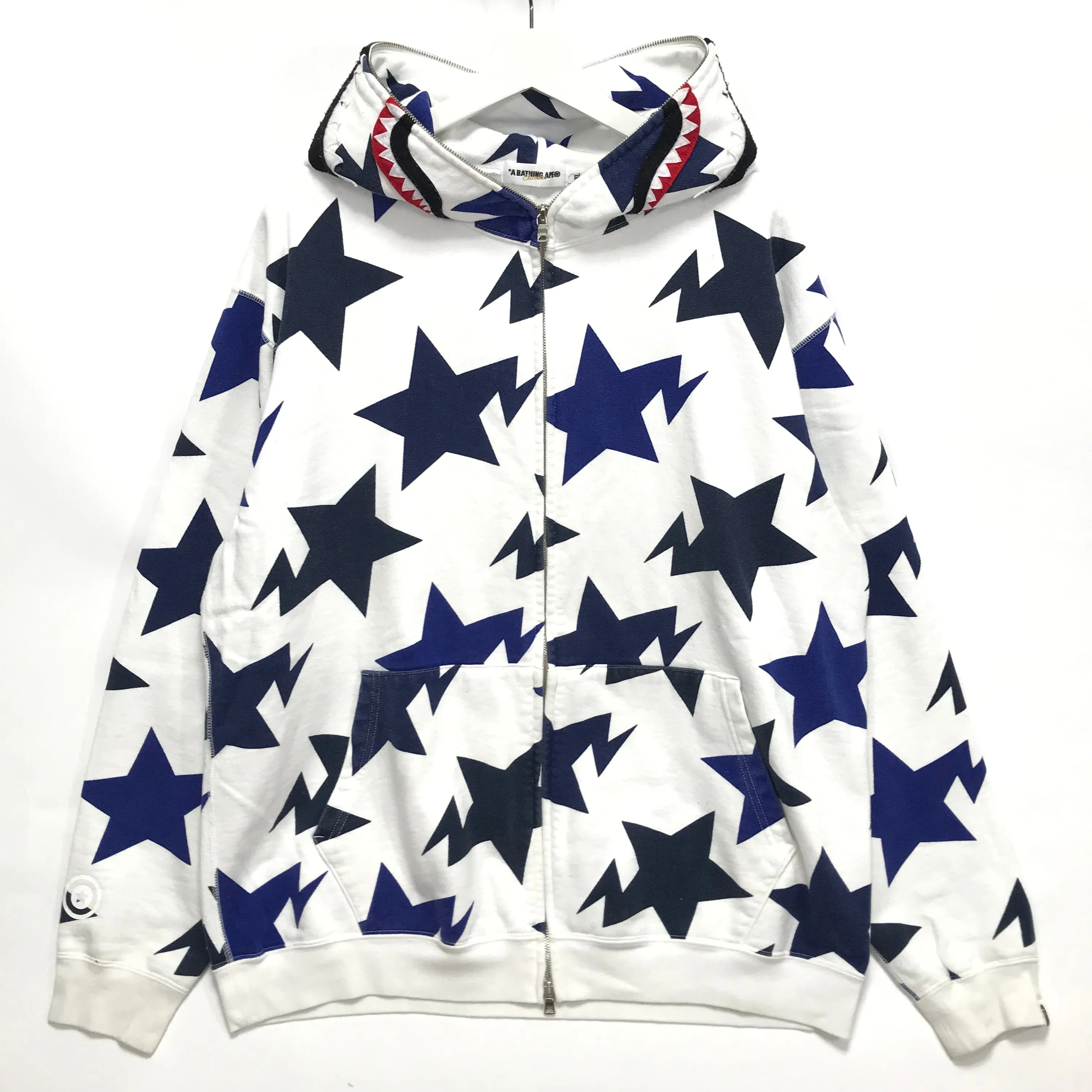 [XL] A Bathing Ape Bape Sta Shark Hoodie White/Navy