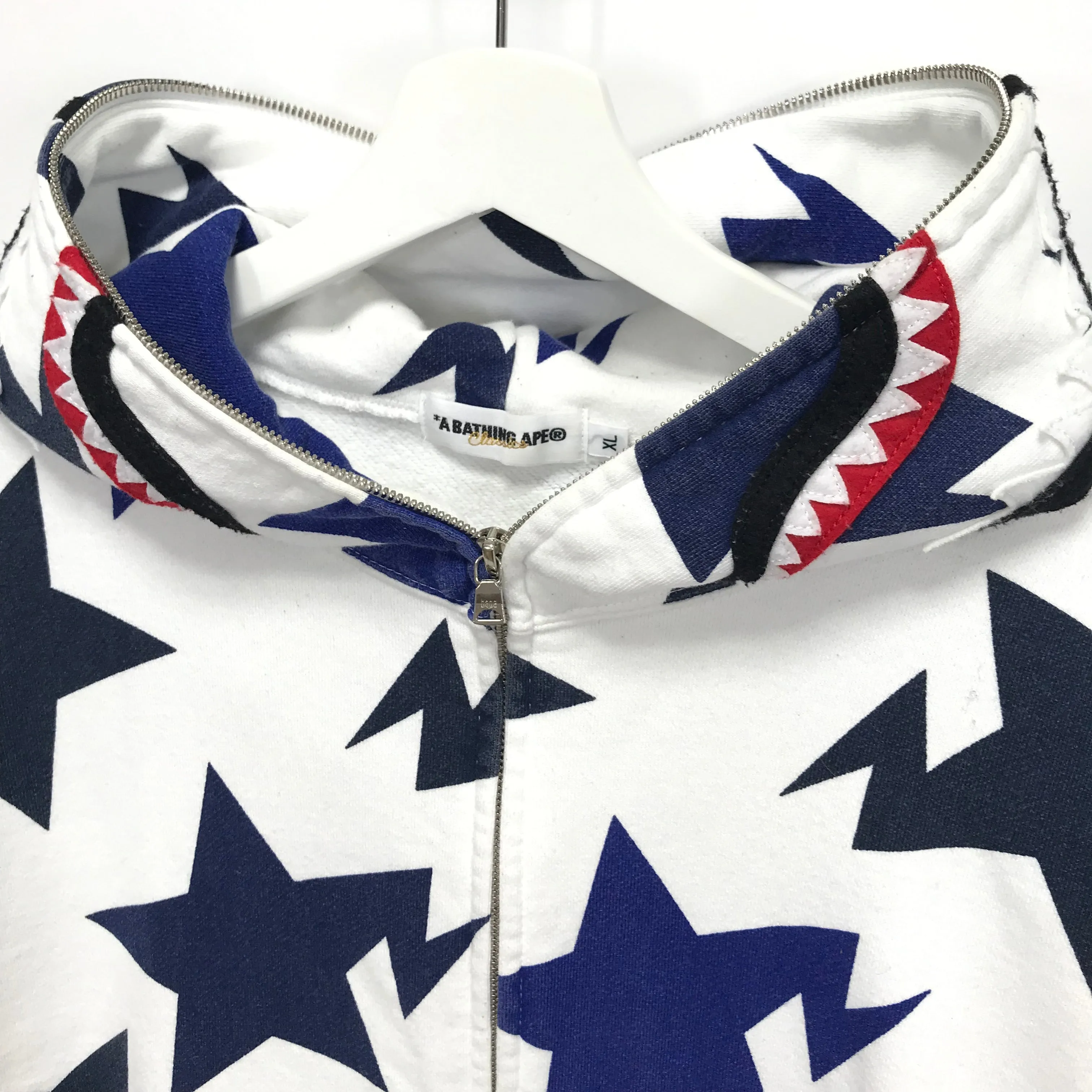 [XL] A Bathing Ape Bape Sta Shark Hoodie White/Navy