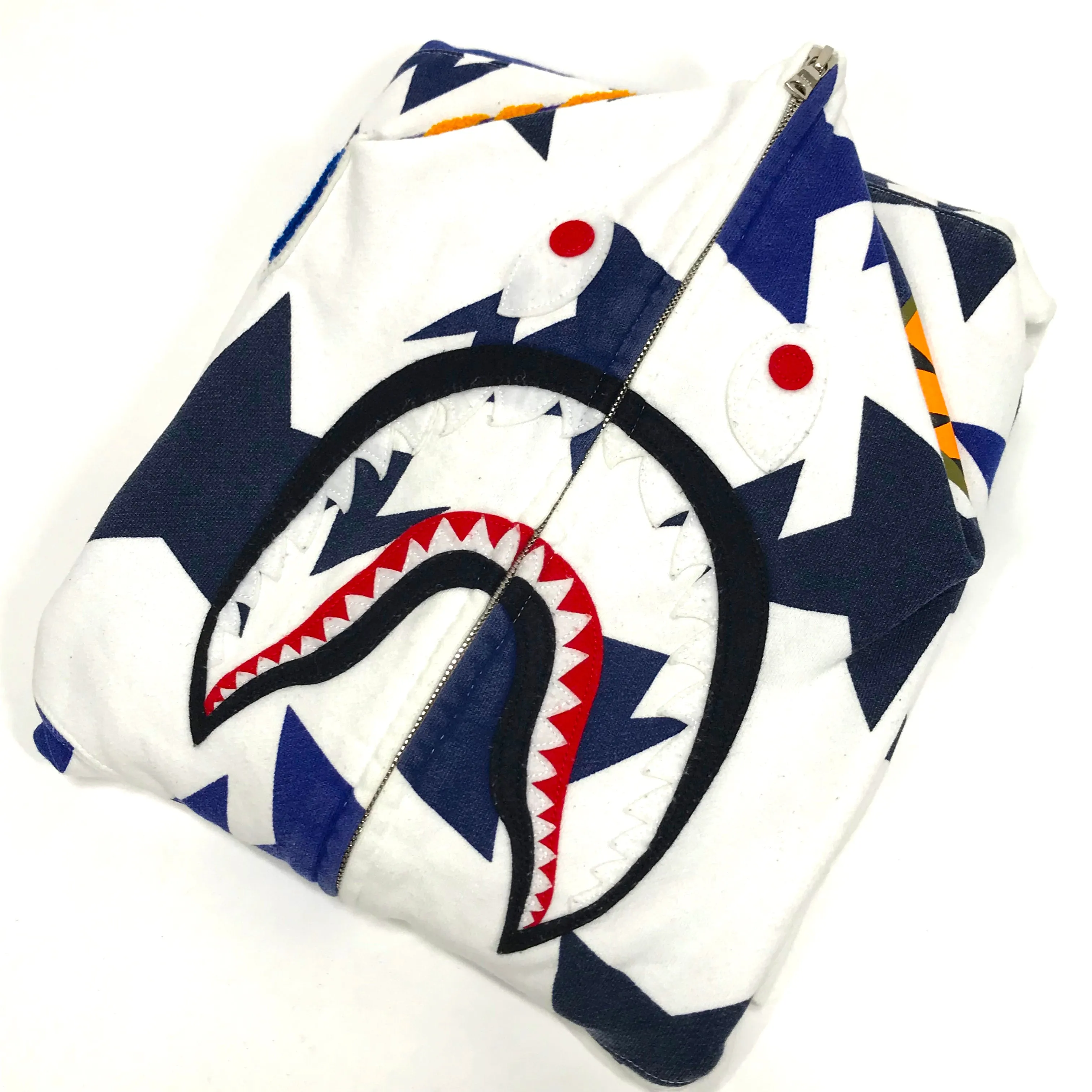 [XL] A Bathing Ape Bape Sta Shark Hoodie White/Navy