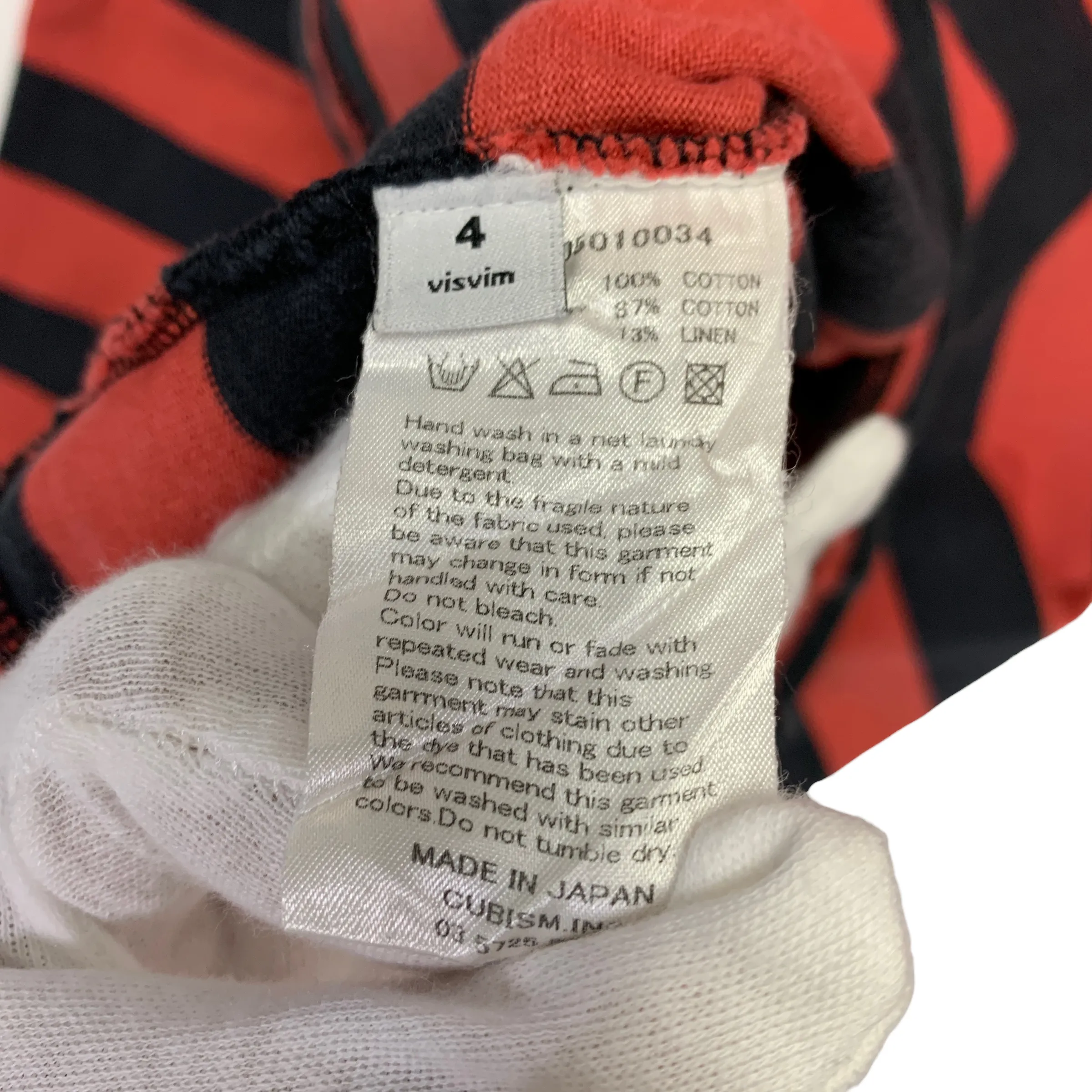 [XL] Visvim 14AW Border Crew L/S Tee Long Sleeve T-Shirt