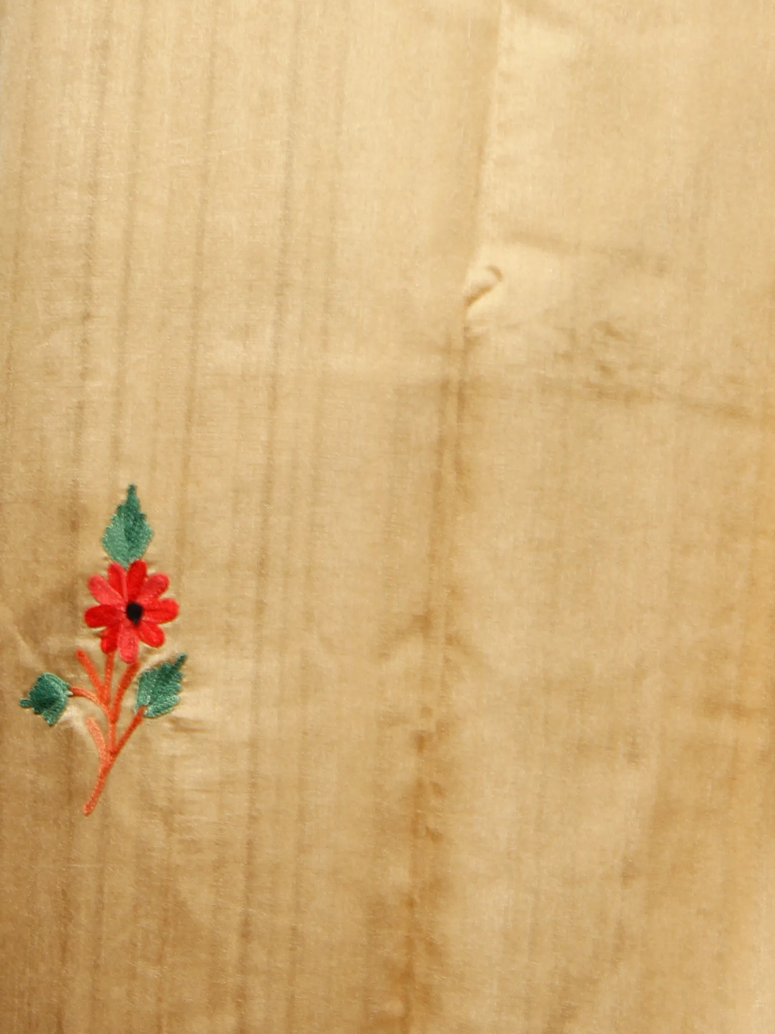 Yellow Lavender Red Green Aari Embroidered Bhagalpuri Silk Saree From Kashmir  - S031703064