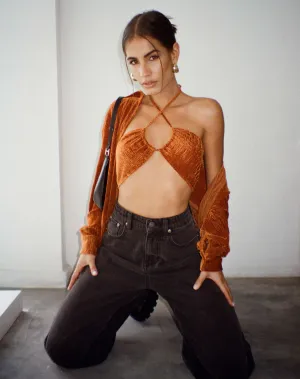 Yessa Crop Top in Velvet Rust